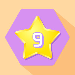 Get 9 stars (hexagon grid)