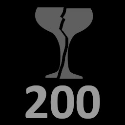 Break 200 glasses