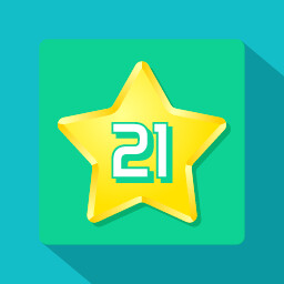 Get 21 stars (square grid)