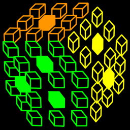 Centers of two layers