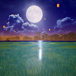 Moonlight over Lotus Pond