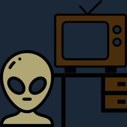 Alien watching TV