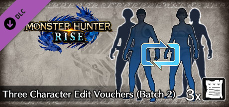 Monster Hunter Rise - Three Character Edit Vouchers (Batch 2)
