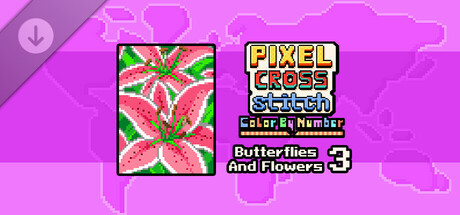 Pixel Cross Stitch - Flowers and Butterflies Pack 3