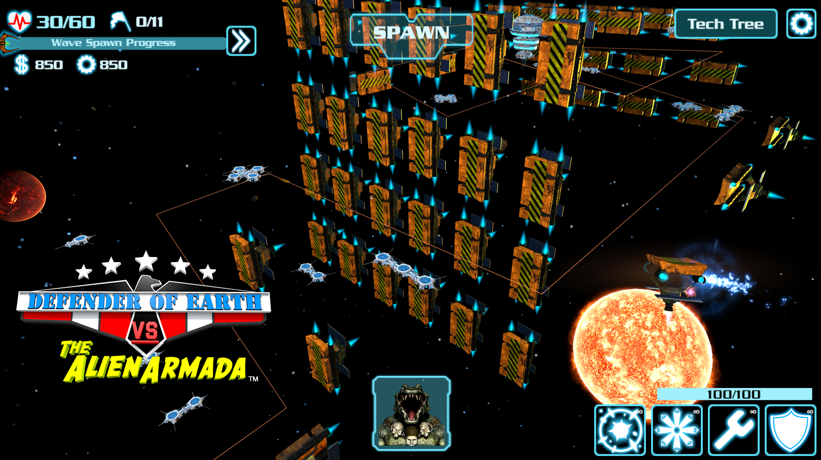DEFENDER OF EARTH VS THE ALIEN ARMADA