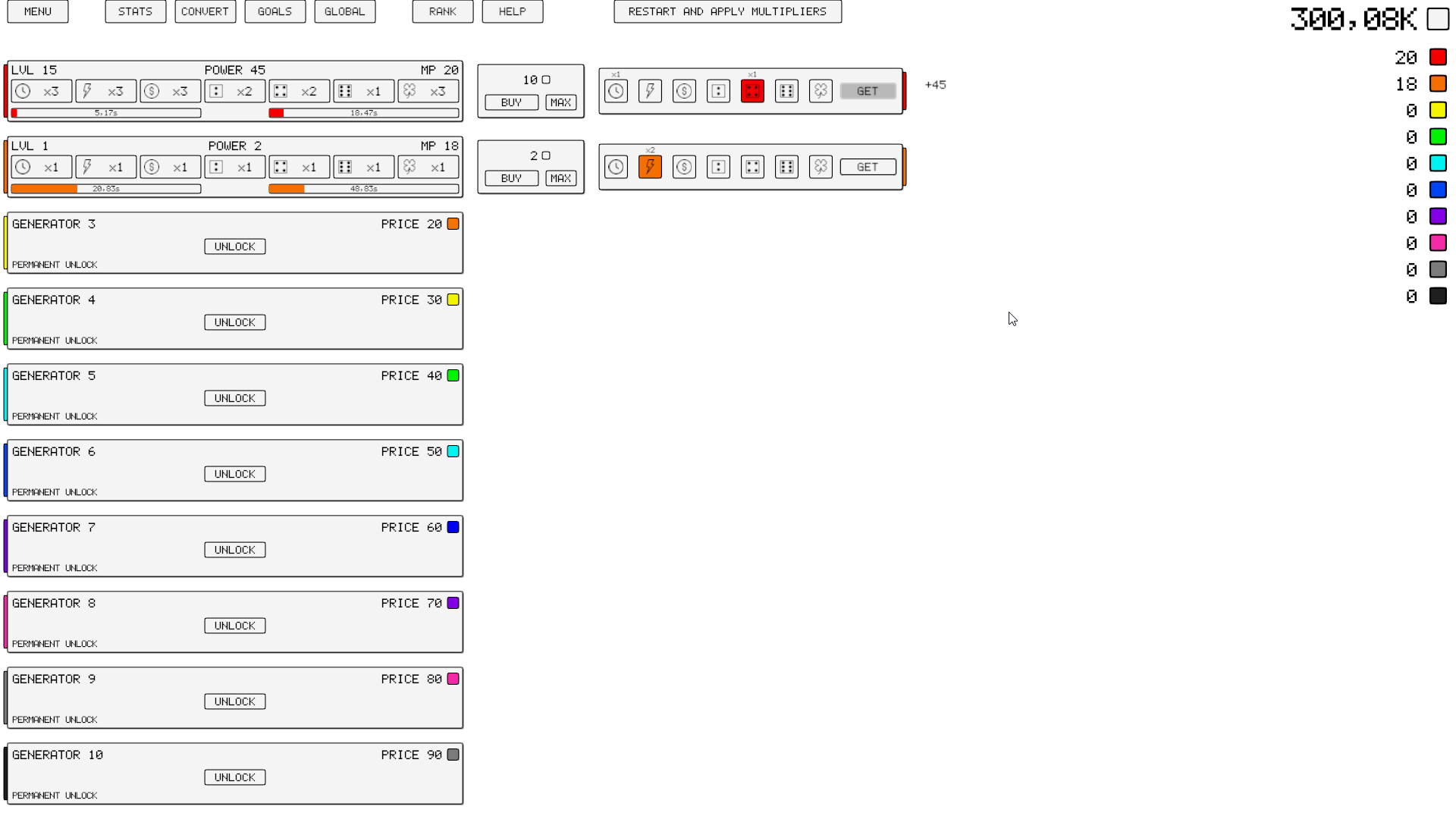 Idle: Multipliers