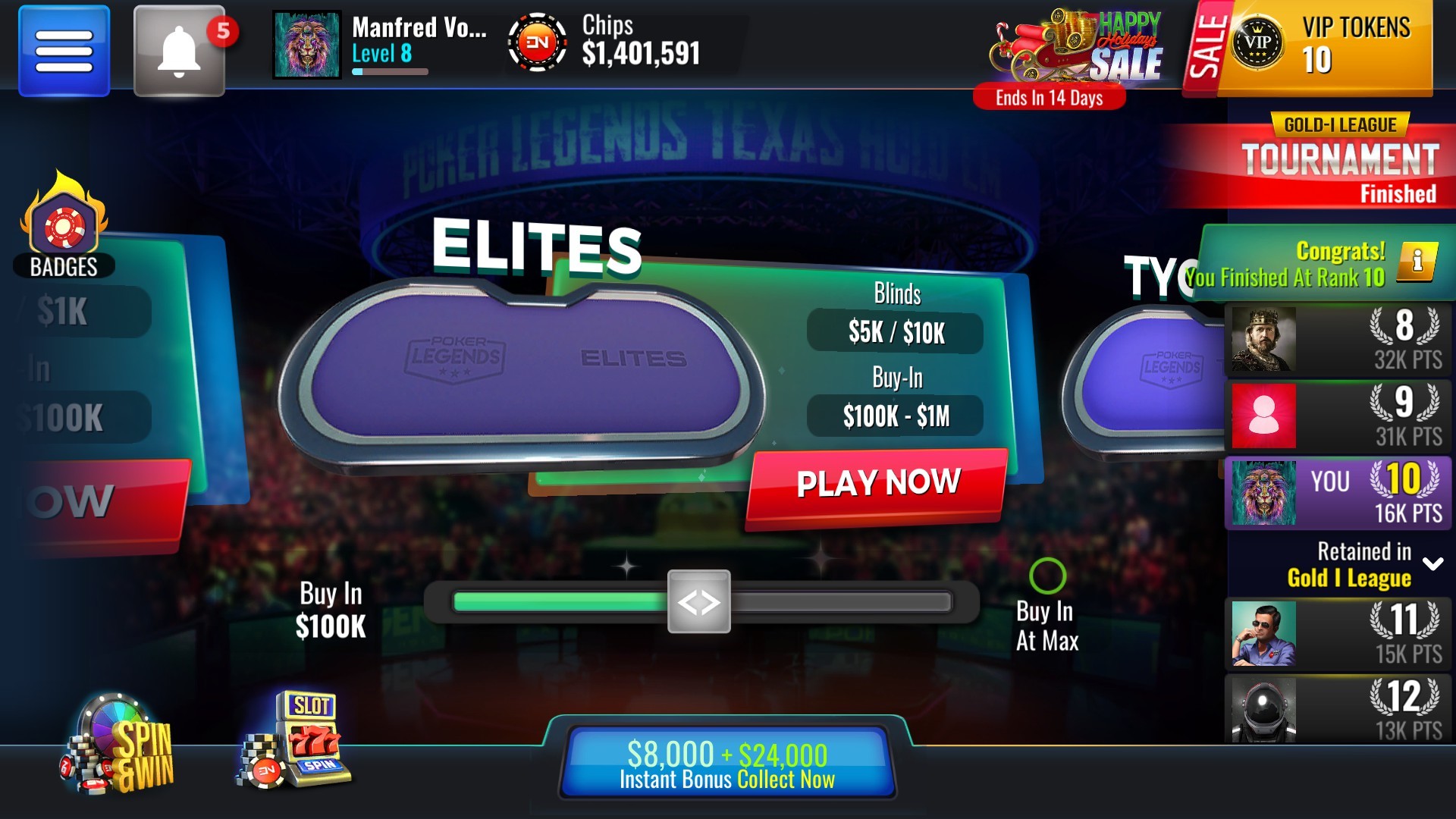 Poker Legends: Texas Hold'em Poker Tournaments