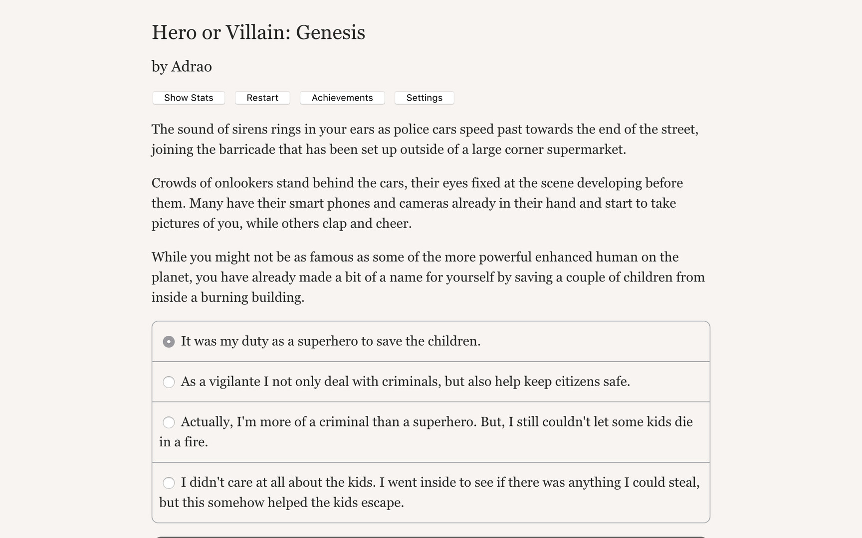 Hero or Villain: Genesis