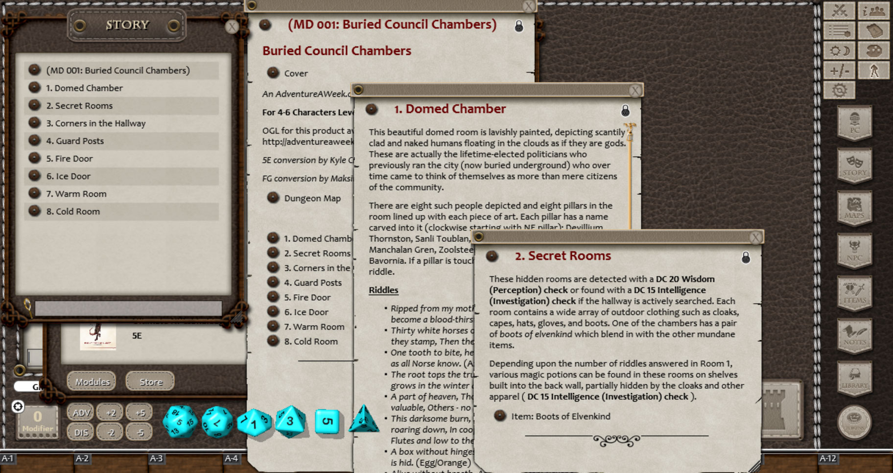 Fantasy Grounds - 5E: Mini-Dungeon #001 - Buried Council Chambers