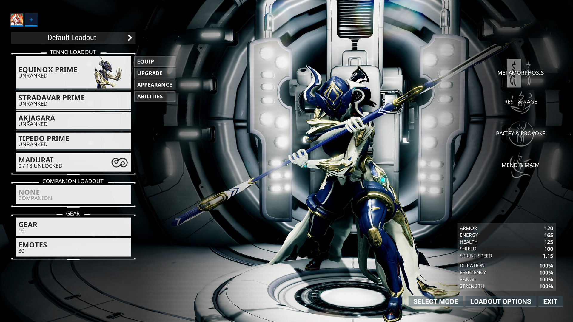 Warframe Equinox Prime Access: Metamorphosis Pack