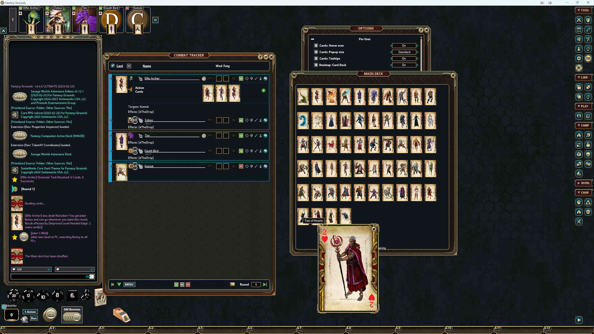 Fantasy Grounds - Fantasy Companion Action Deck (SWADE)