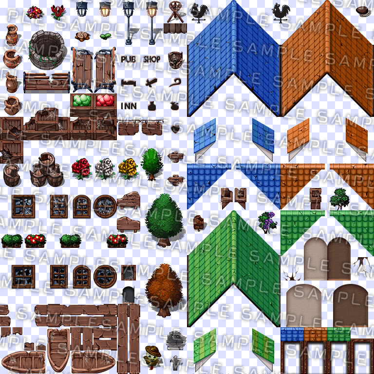 RPG Maker MV - Krachware Fantasy Town Exterior Tileset