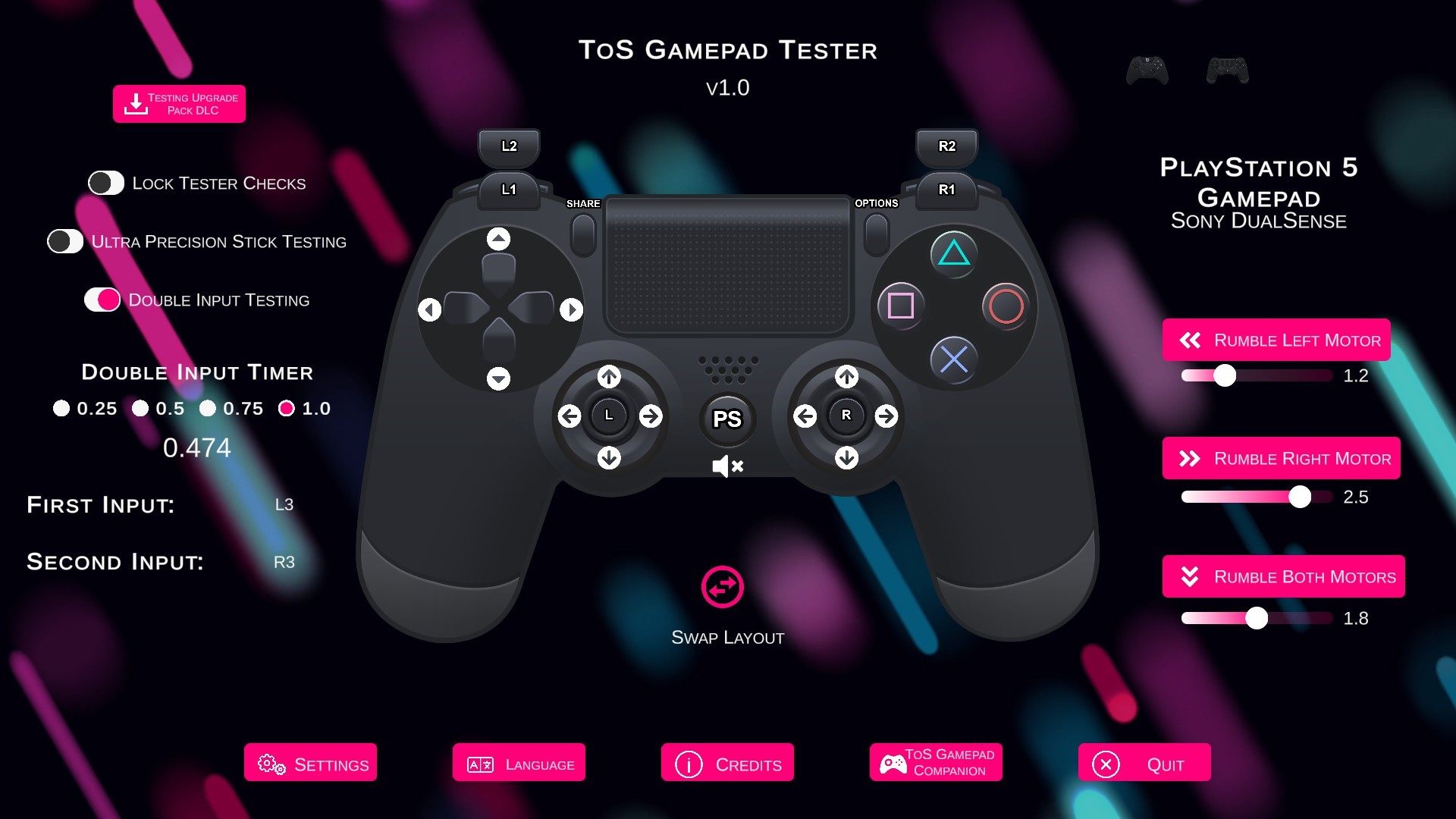 ToS Gamepad Tester - Testing Upgrade Pack