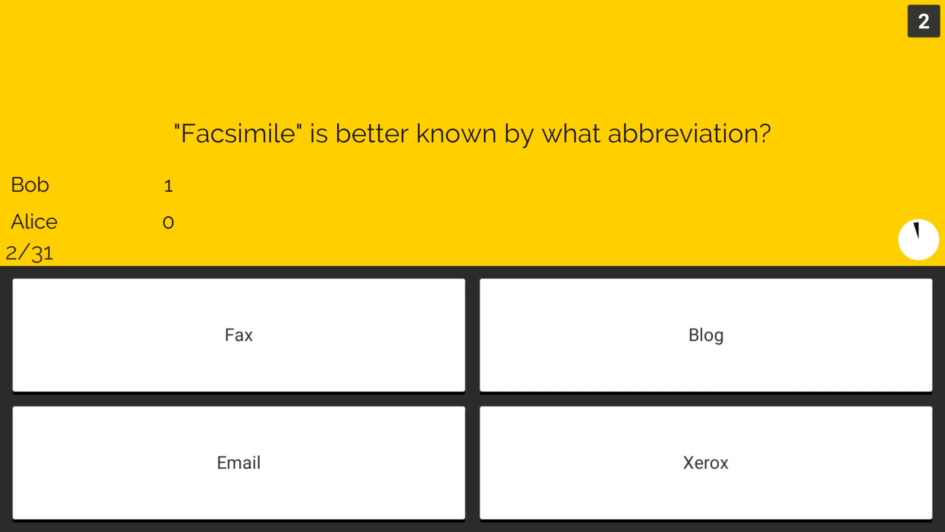 The Yellow Quiz