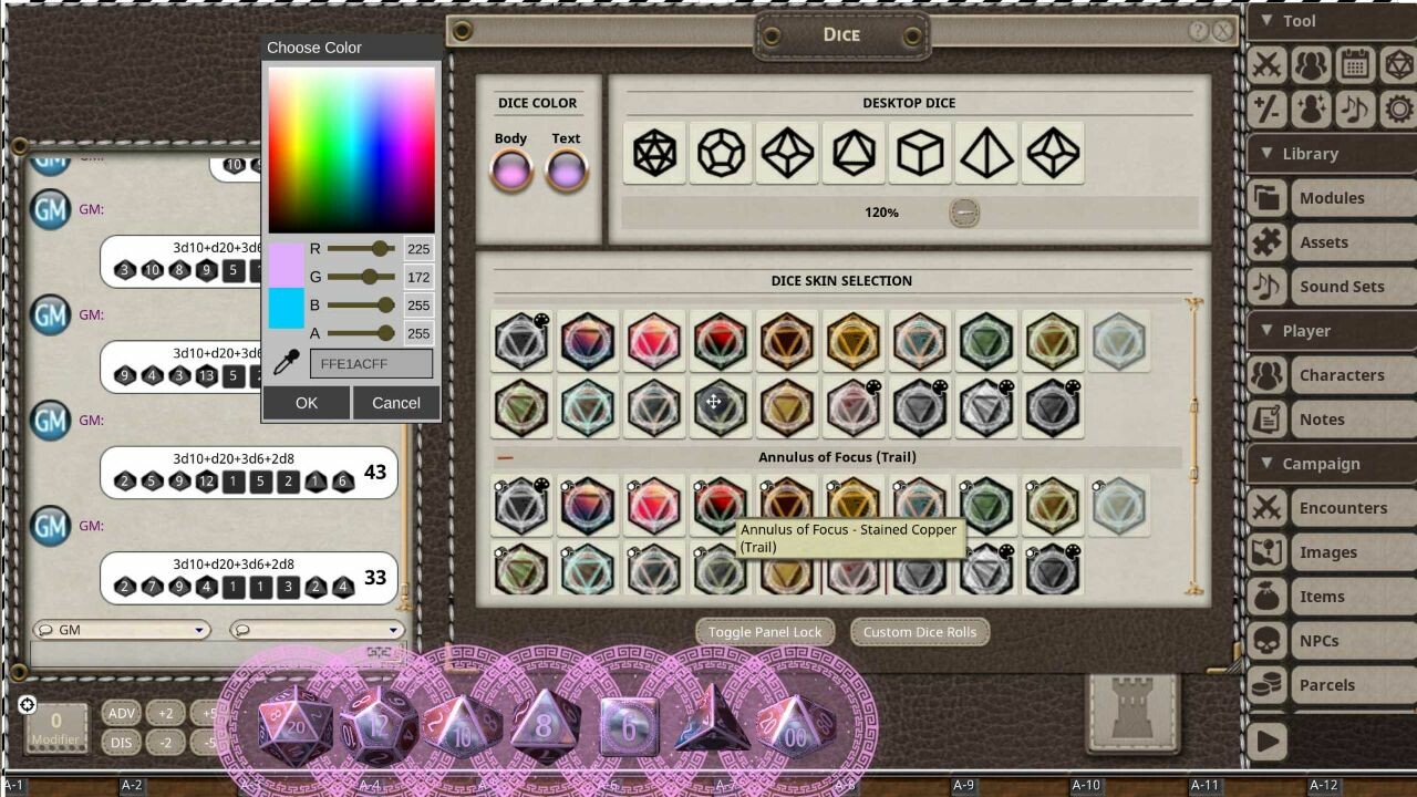 Fantasy Grounds - Annulus of Focus Dice Pack