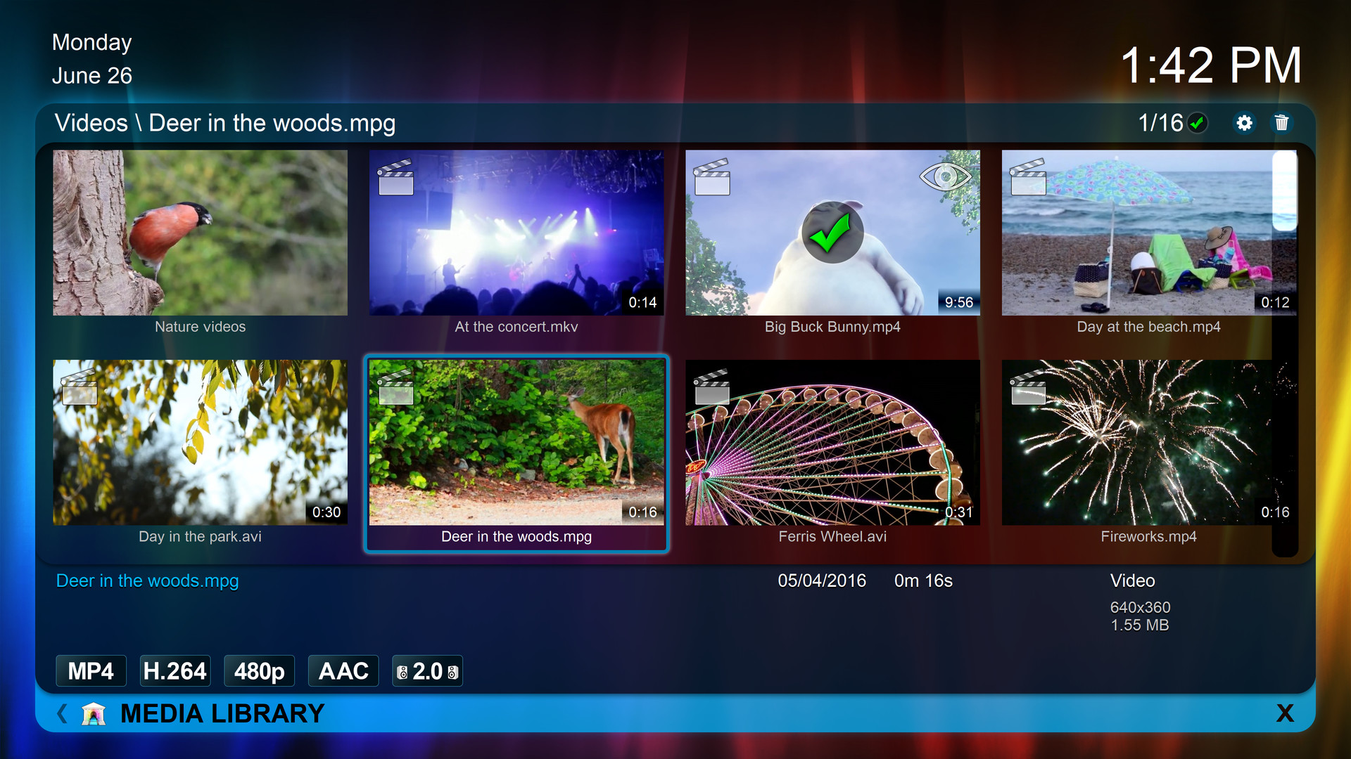 Zoom Player - 4K fullscreen navigation skin
