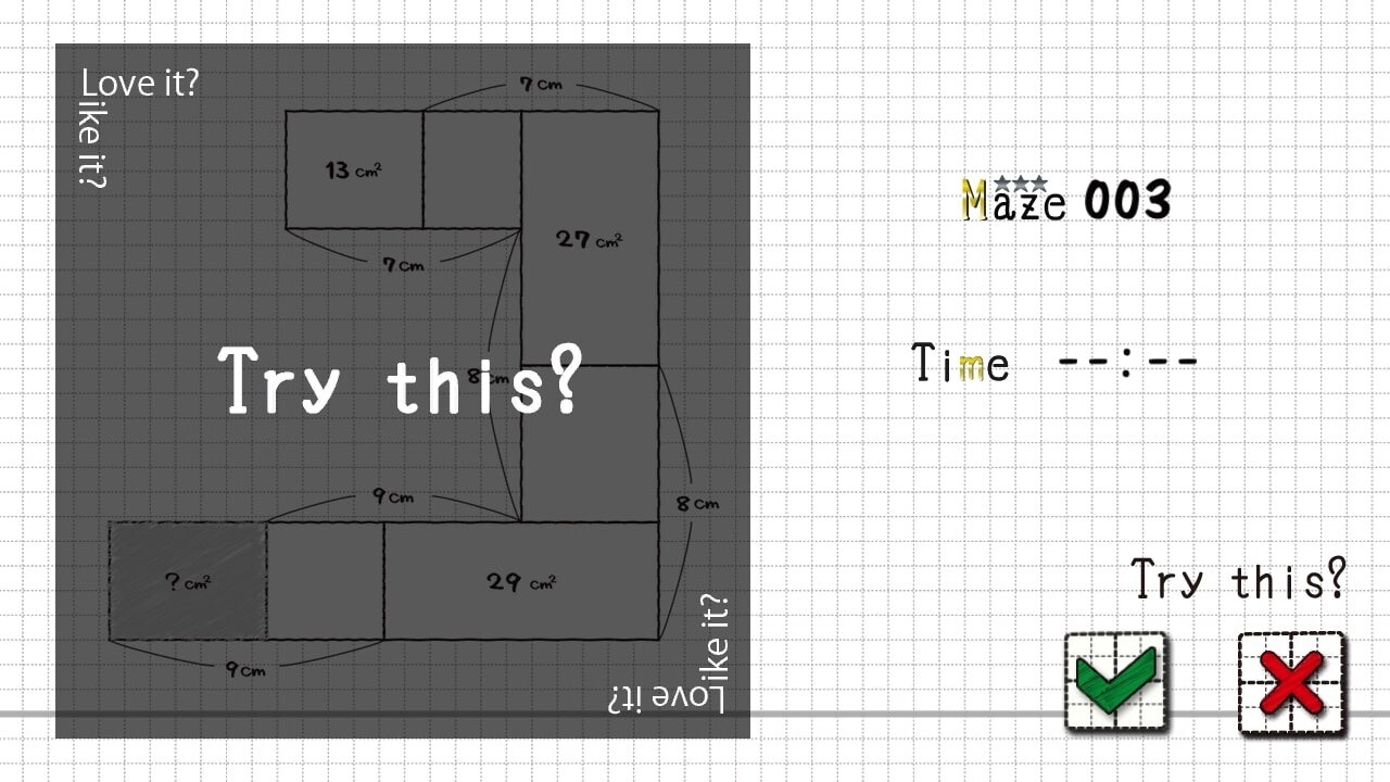 MENSEKI : Area maze puzzles
