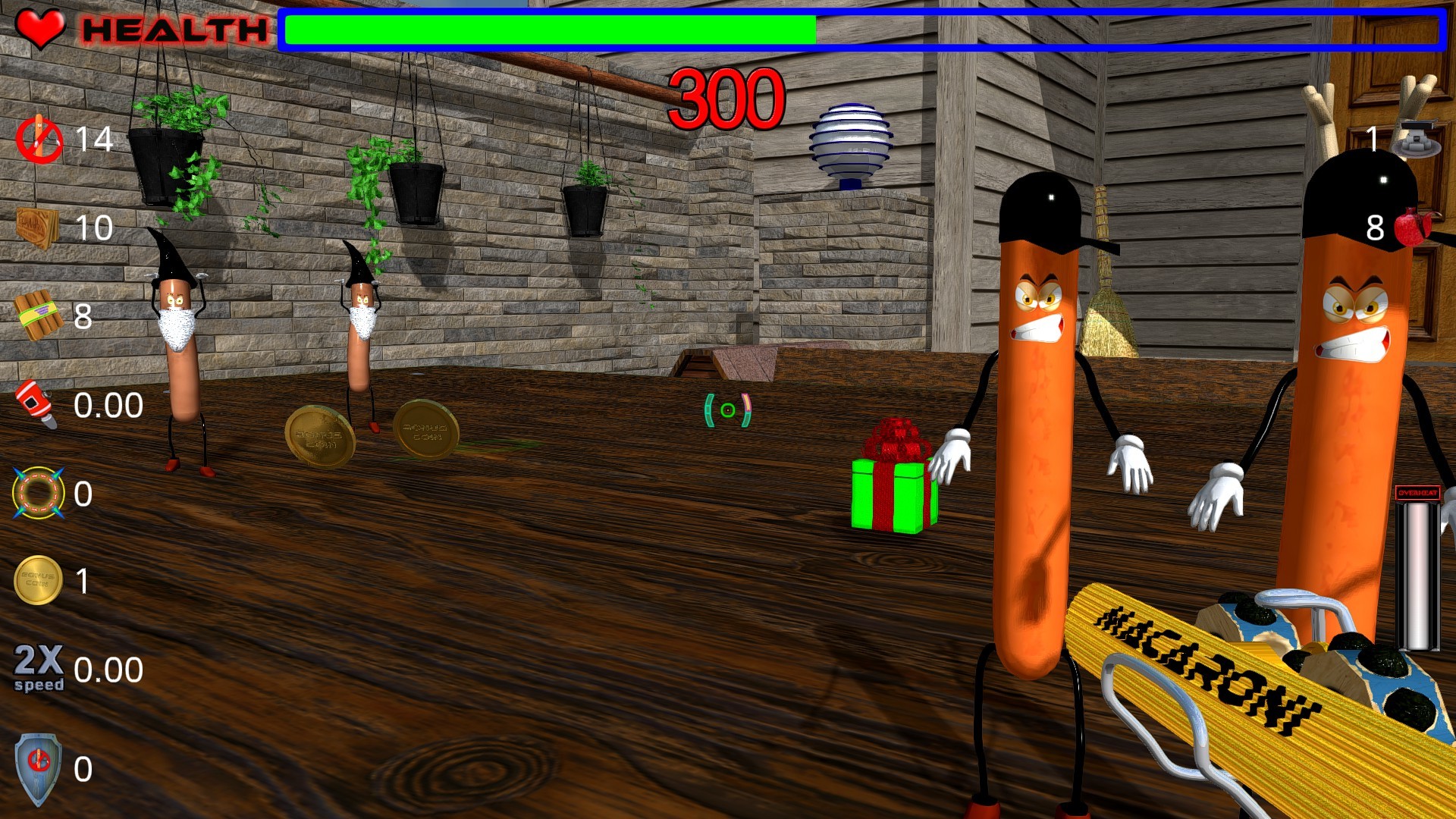 Die, zombie sausage, die!