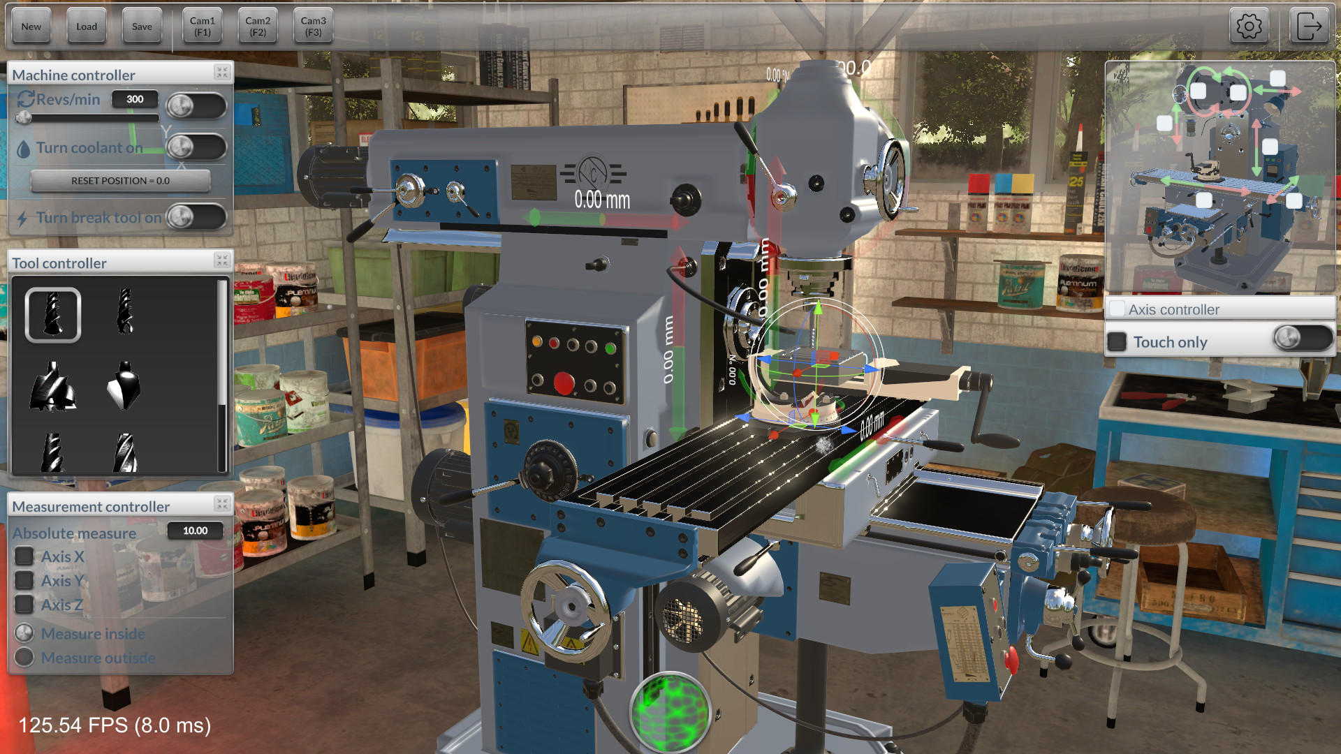 Milling machine simulator