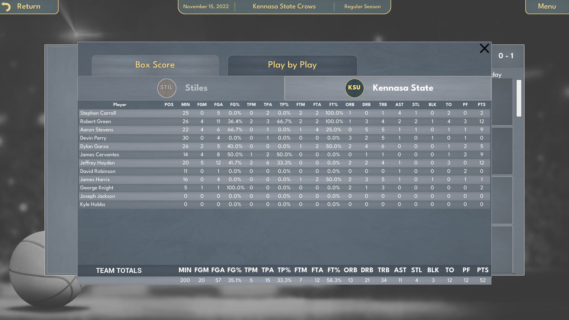 College Basketball Manager