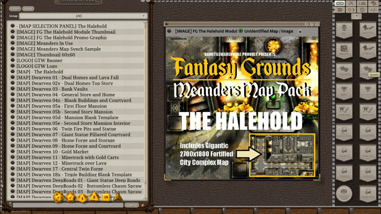 Fantasy Grounds - Meanders Map Pack: The Halehold (Map Pack)