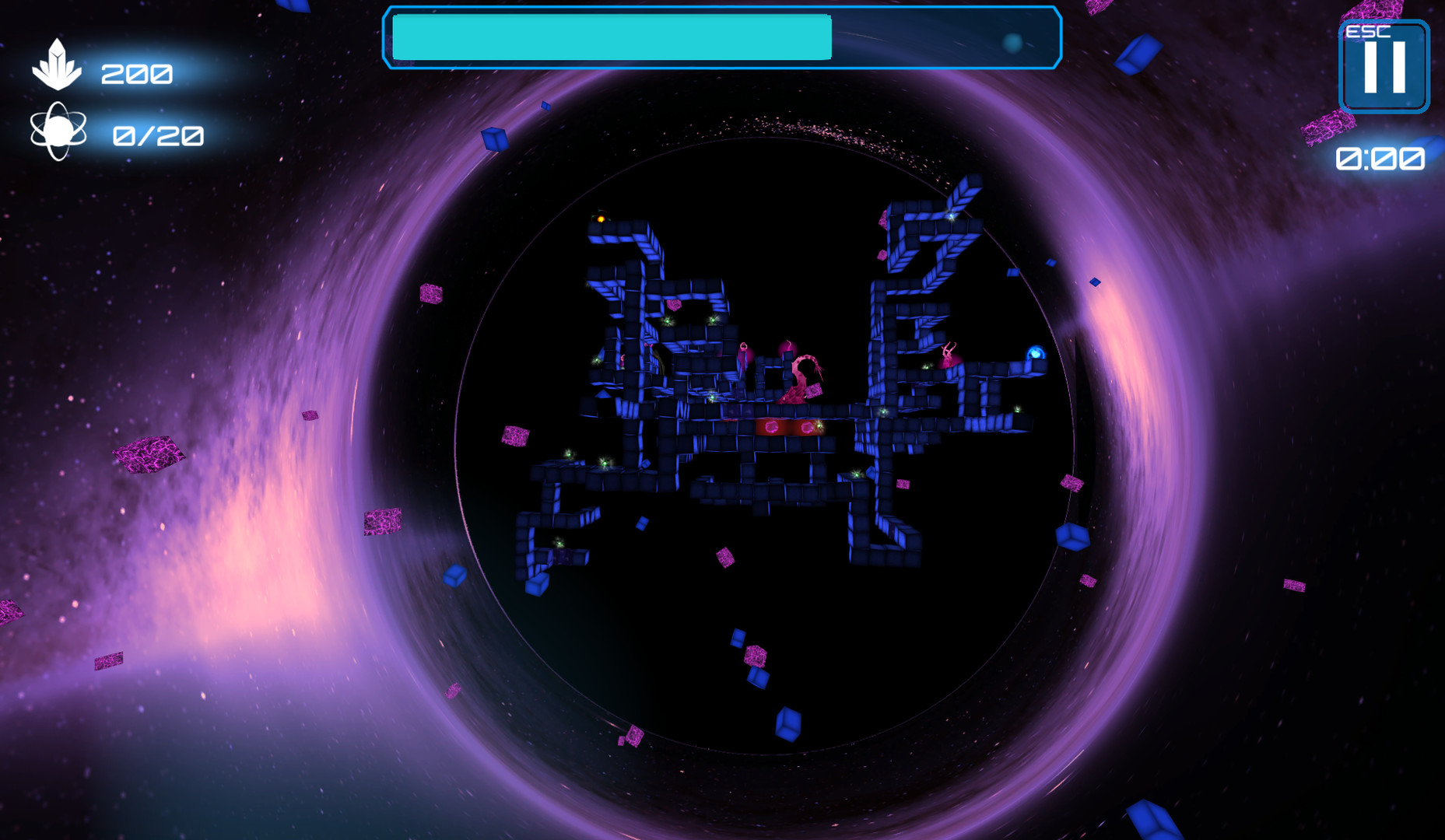 Deep Blue 3D Maze in Space