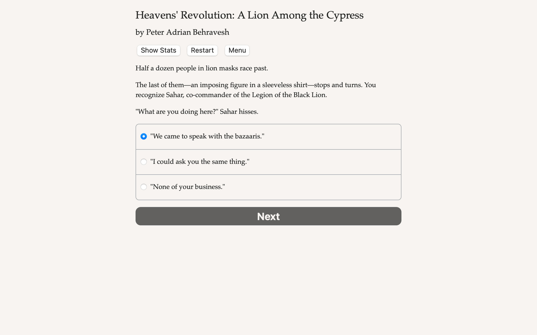 Heavens' Revolution: A Lion Among the Cypress Demo