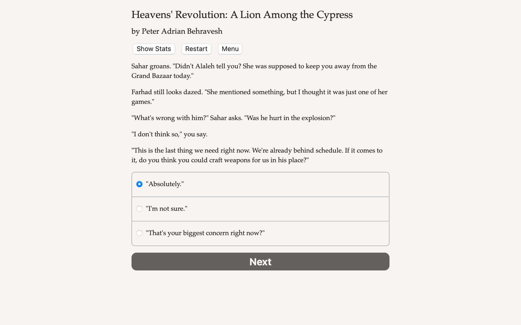 Heavens' Revolution: A Lion Among the Cypress Demo