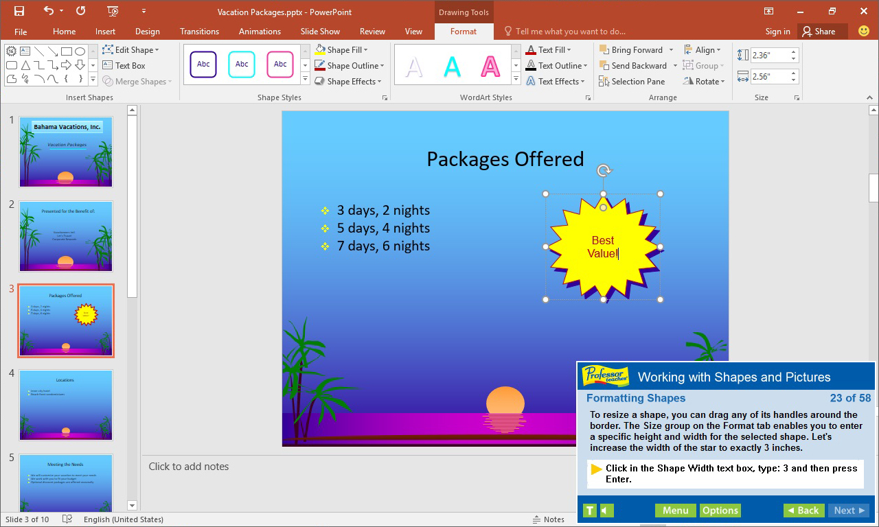 Professor Teaches PowerPoint 2016
