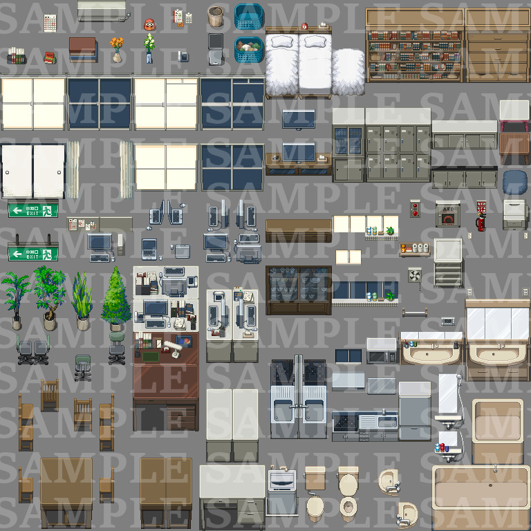 RPG Maker MV - DorapixelMapChips - Modern JP Interiors