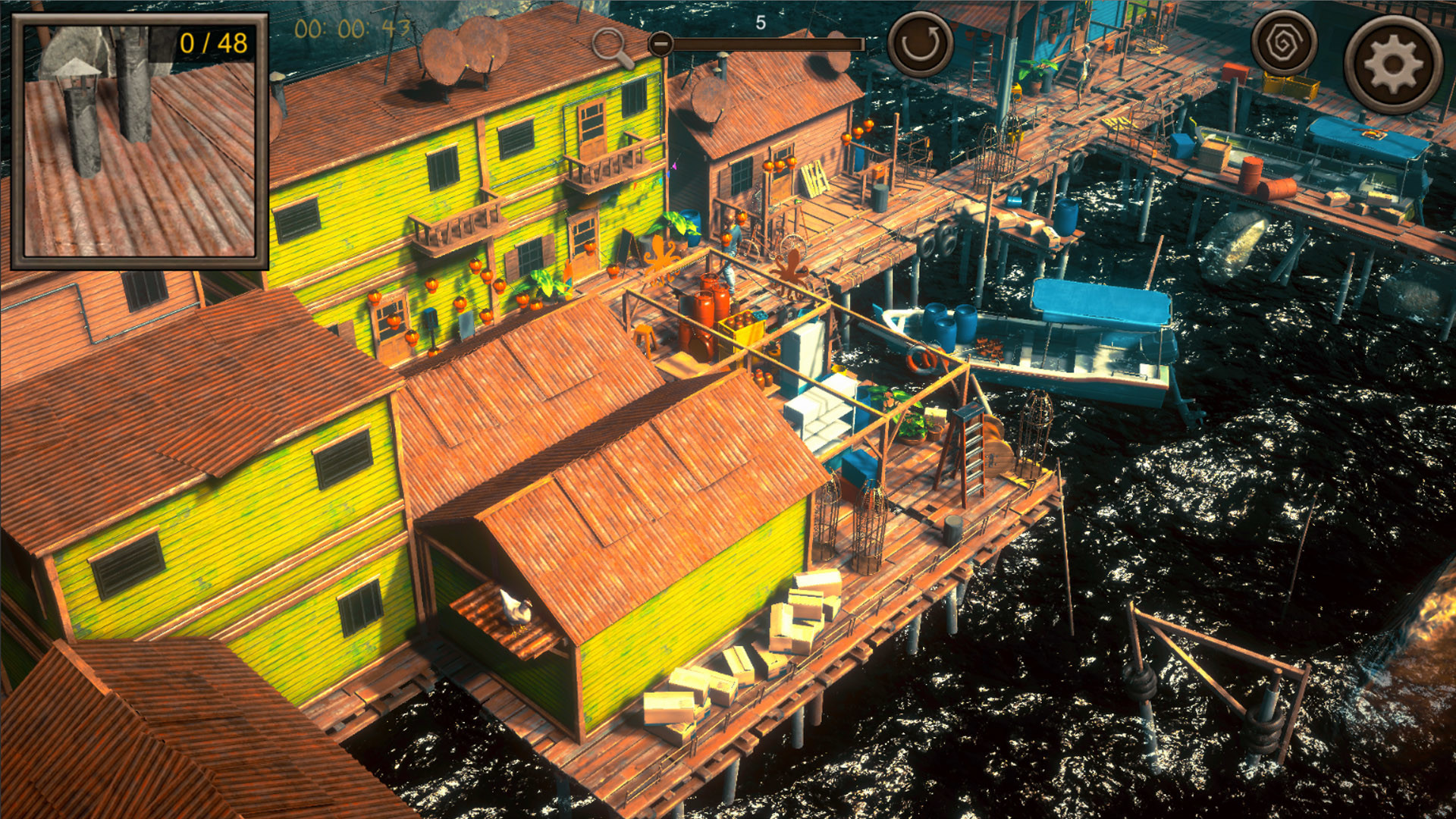 Hidden Floating City Top-Down 3D