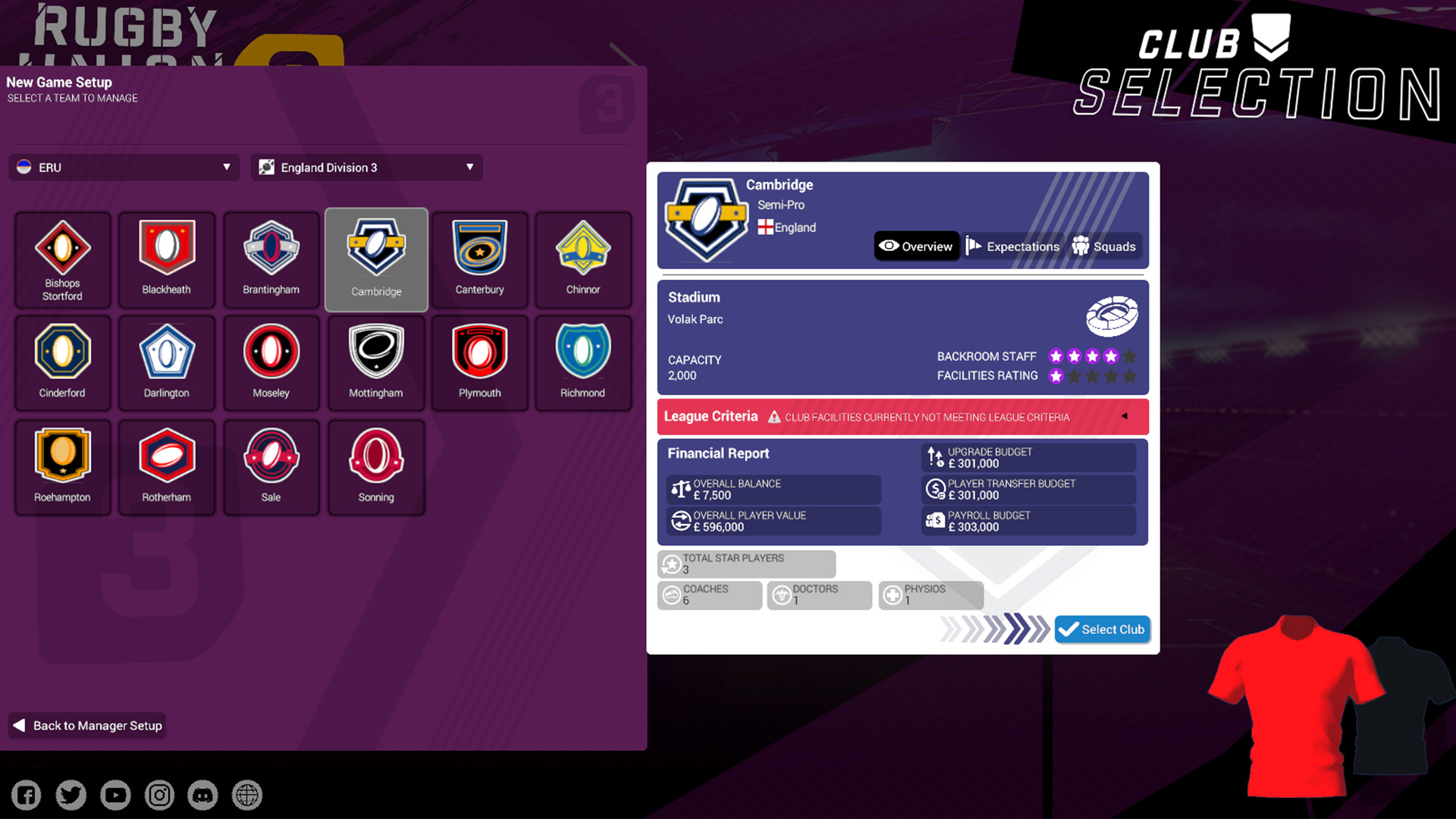 Rugby Union Team Manager 3