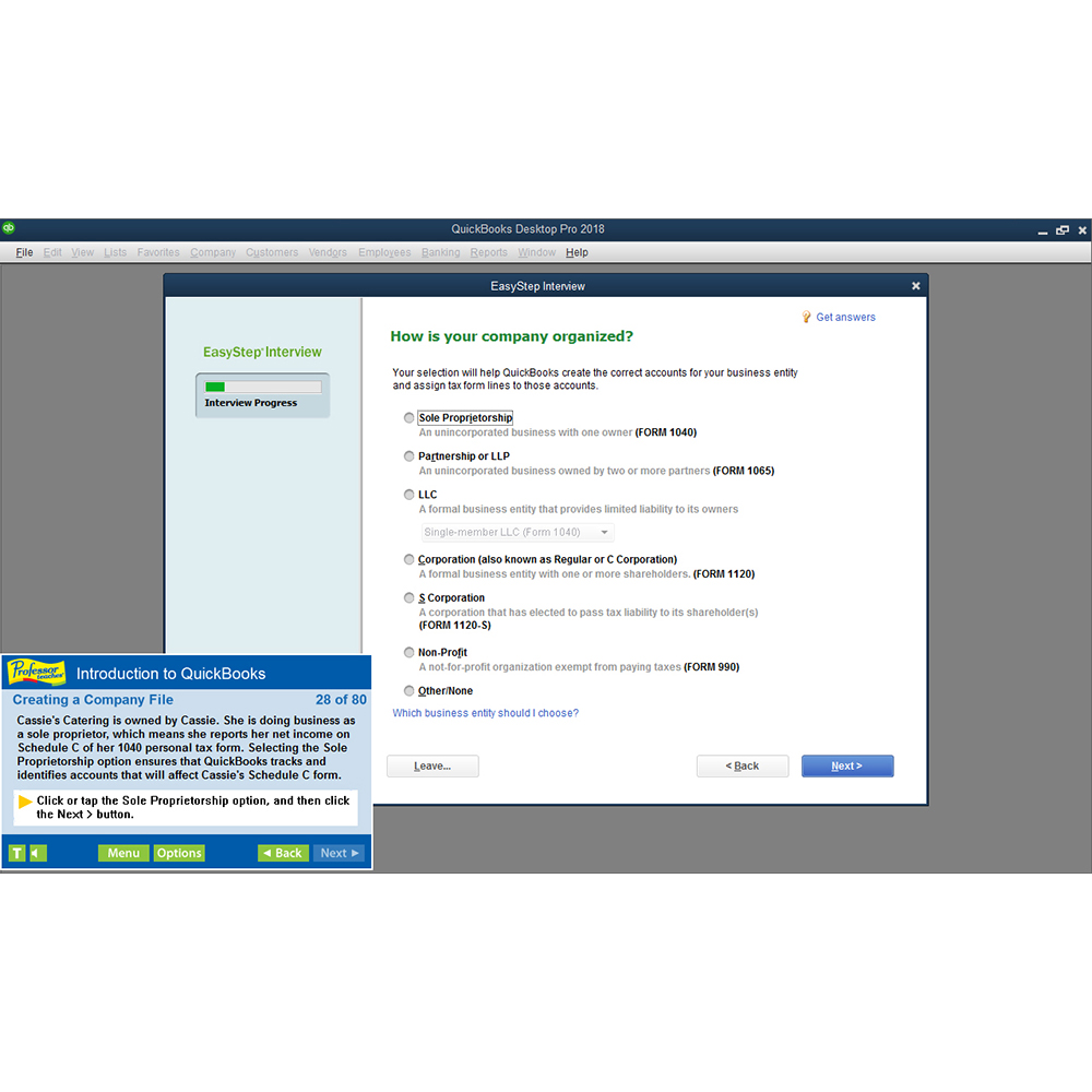Professor Teaches QuickBooks 2018