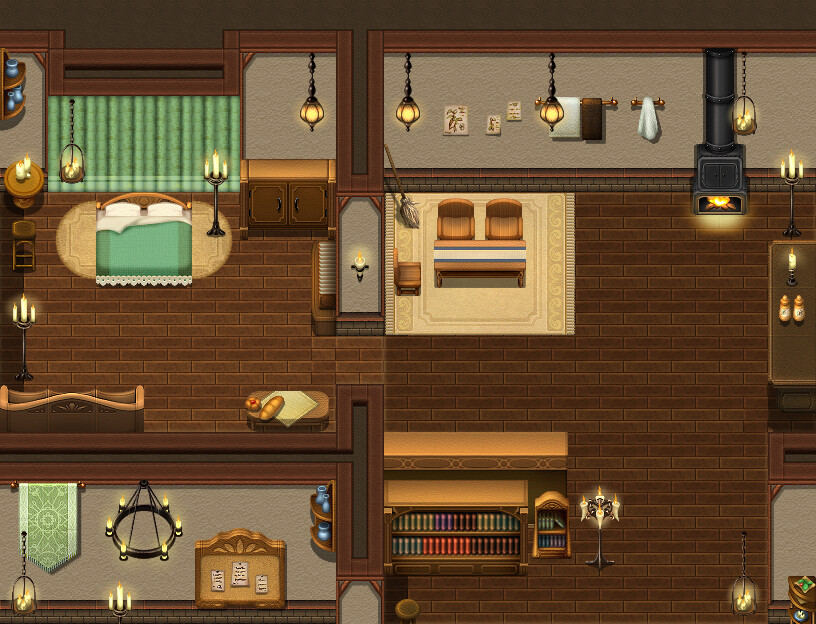 RPG Maker MZ - Useful Interior Tiles Modern and Fantasy