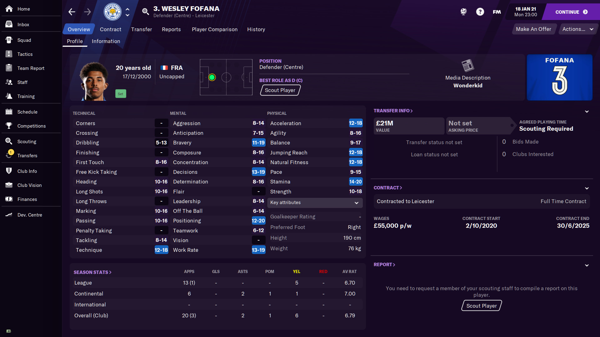 Football Manager 2021 Touch - Attribute Masking