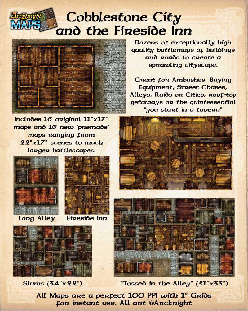 Fantasy Grounds - Maps: Cobblestone City and Inn