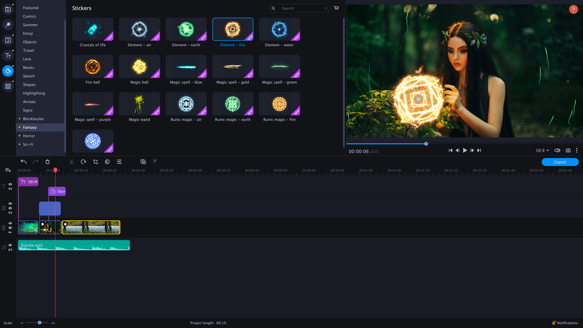 Movavi Video Editor Plus 2022 - Cinematic Set