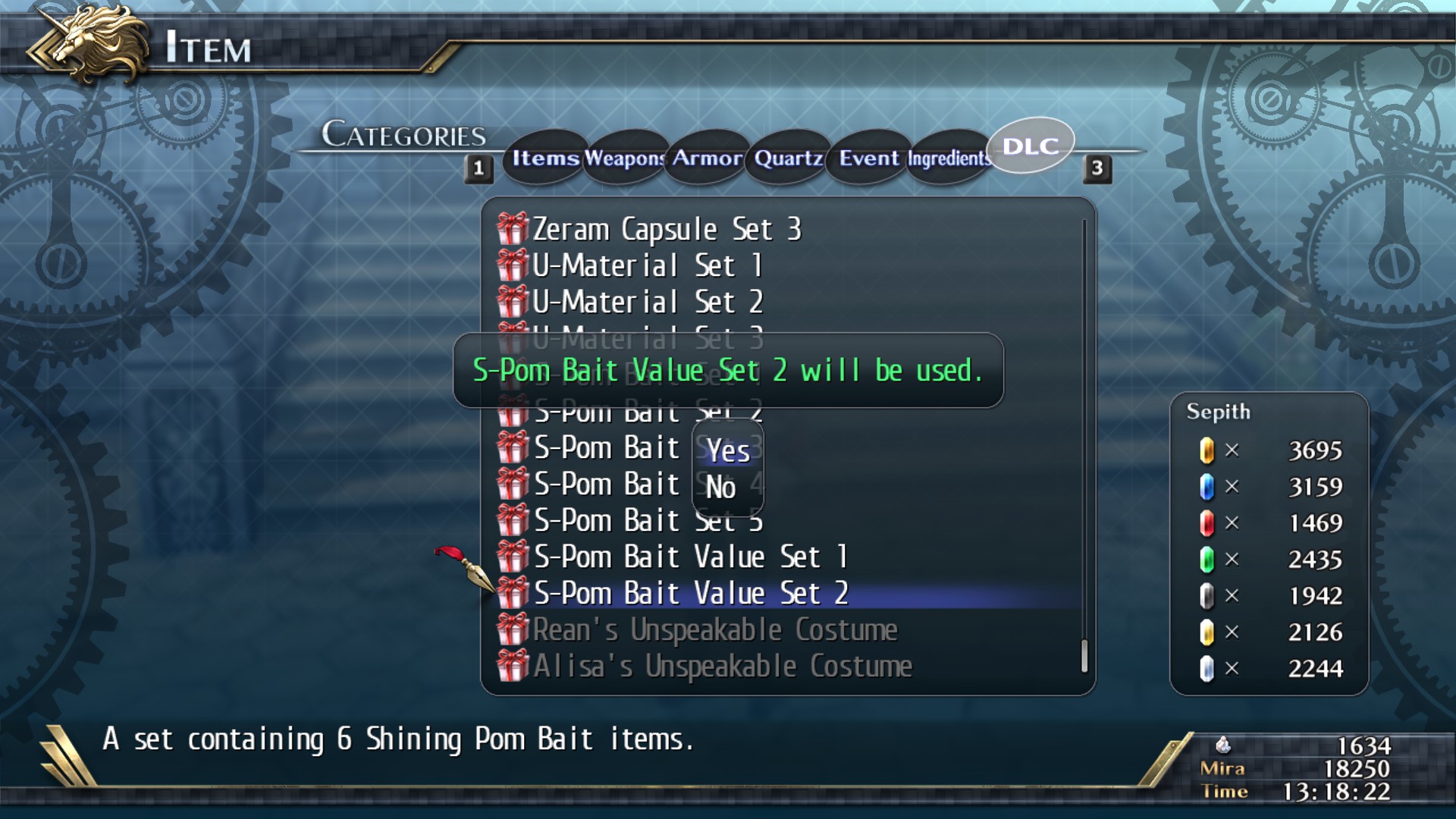 The Legend of Heroes: Trails of Cold Steel II - Shining Pom Bait Value Set 2