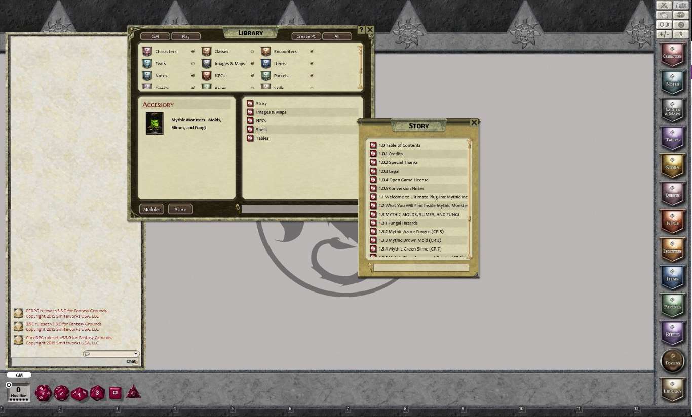 Fantasy Grounds - Mythic Monsters #2: Molds, Slimes, and Fungi (PFRPG)