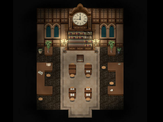 RPG Maker MZ - KR Dark Academia Library Tileset