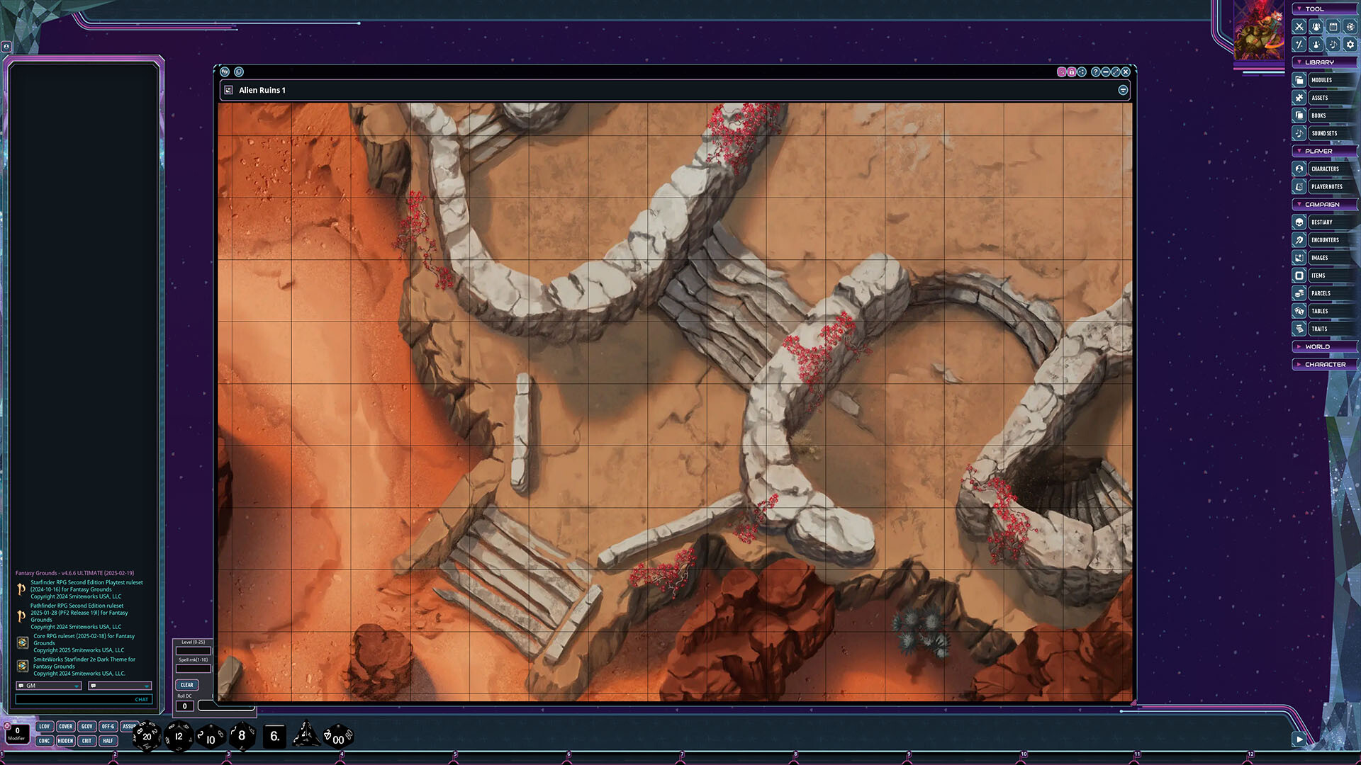 Fantasy Grounds - Starfinder 2 RPG - Flip-Mat: Alien Ruins