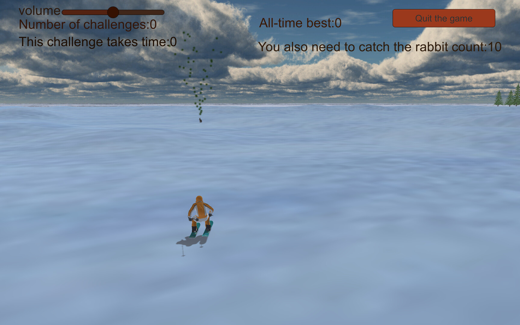 Chasing rabbits in snow