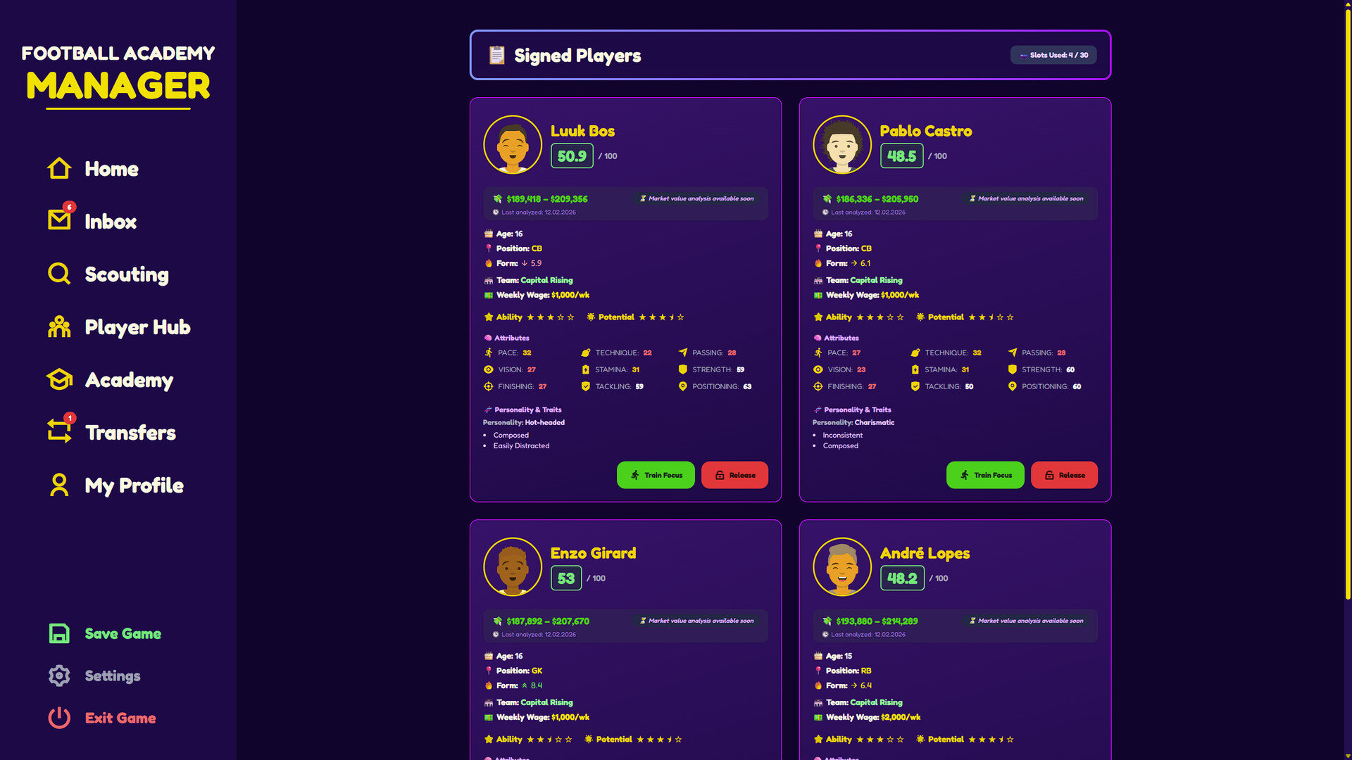 Football Academy Manager