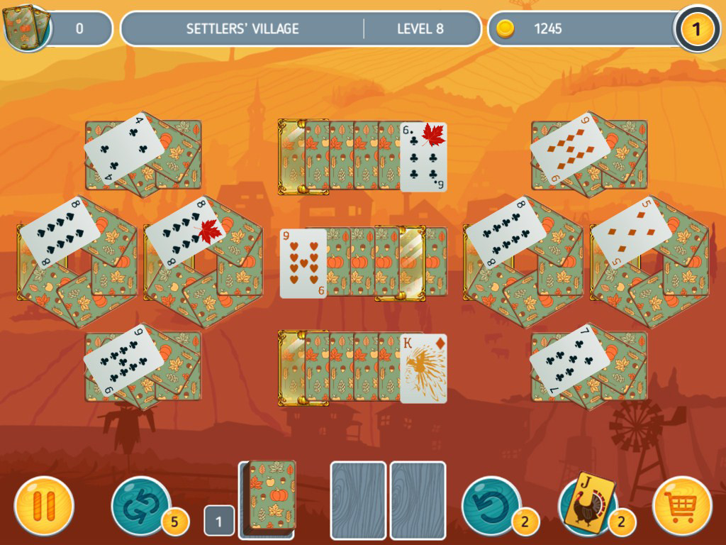 Solitaire Match 2 Cards. Thanksgiving Day