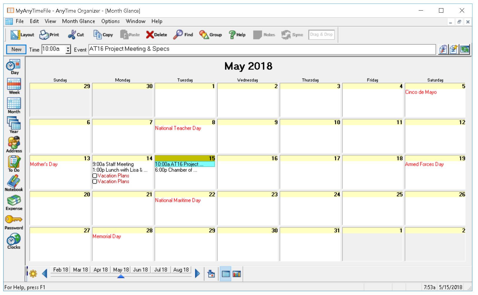 AnyTime Organizer Standard 16