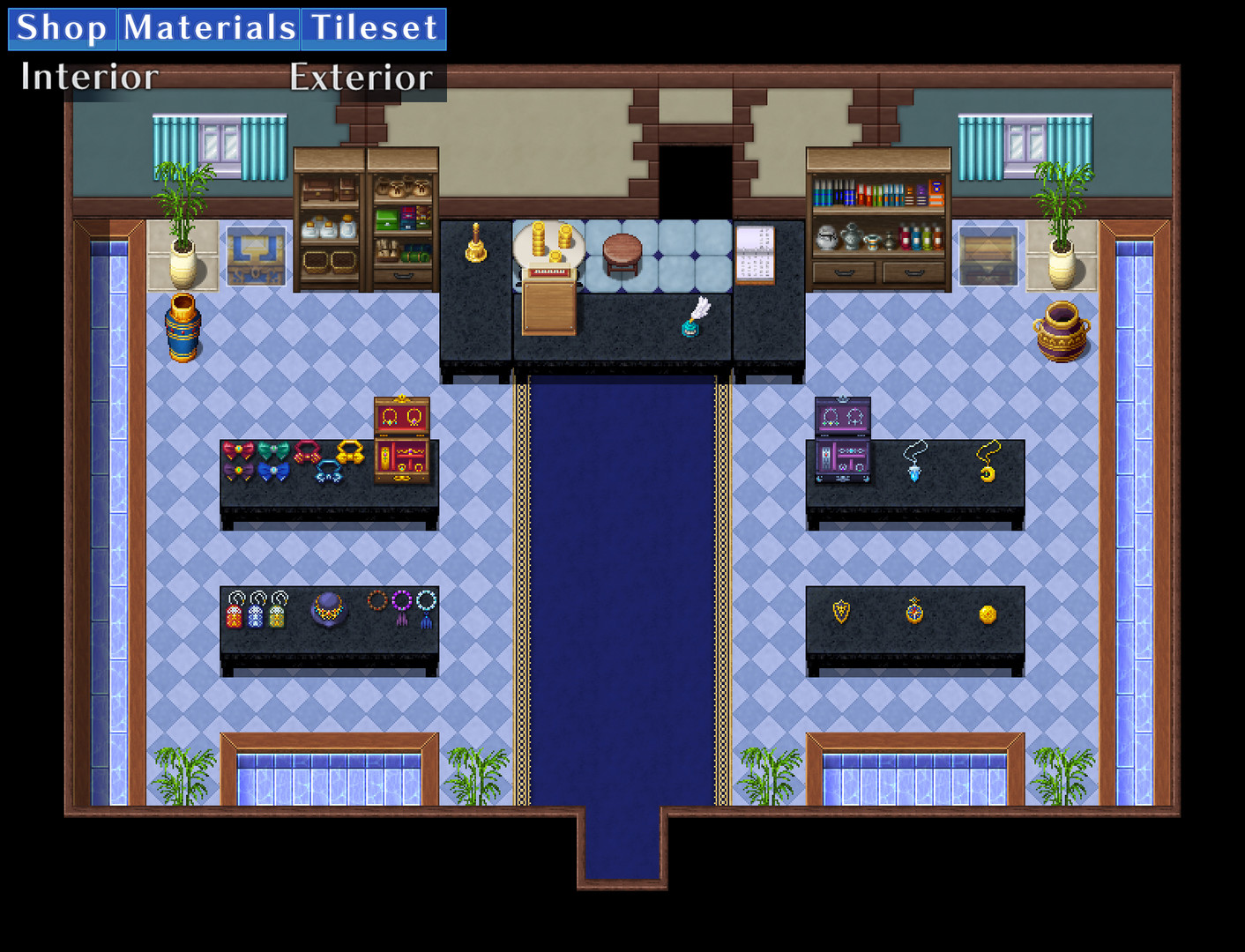 RPG Maker MV - Shop Materials Tileset - Interior / Exterior
