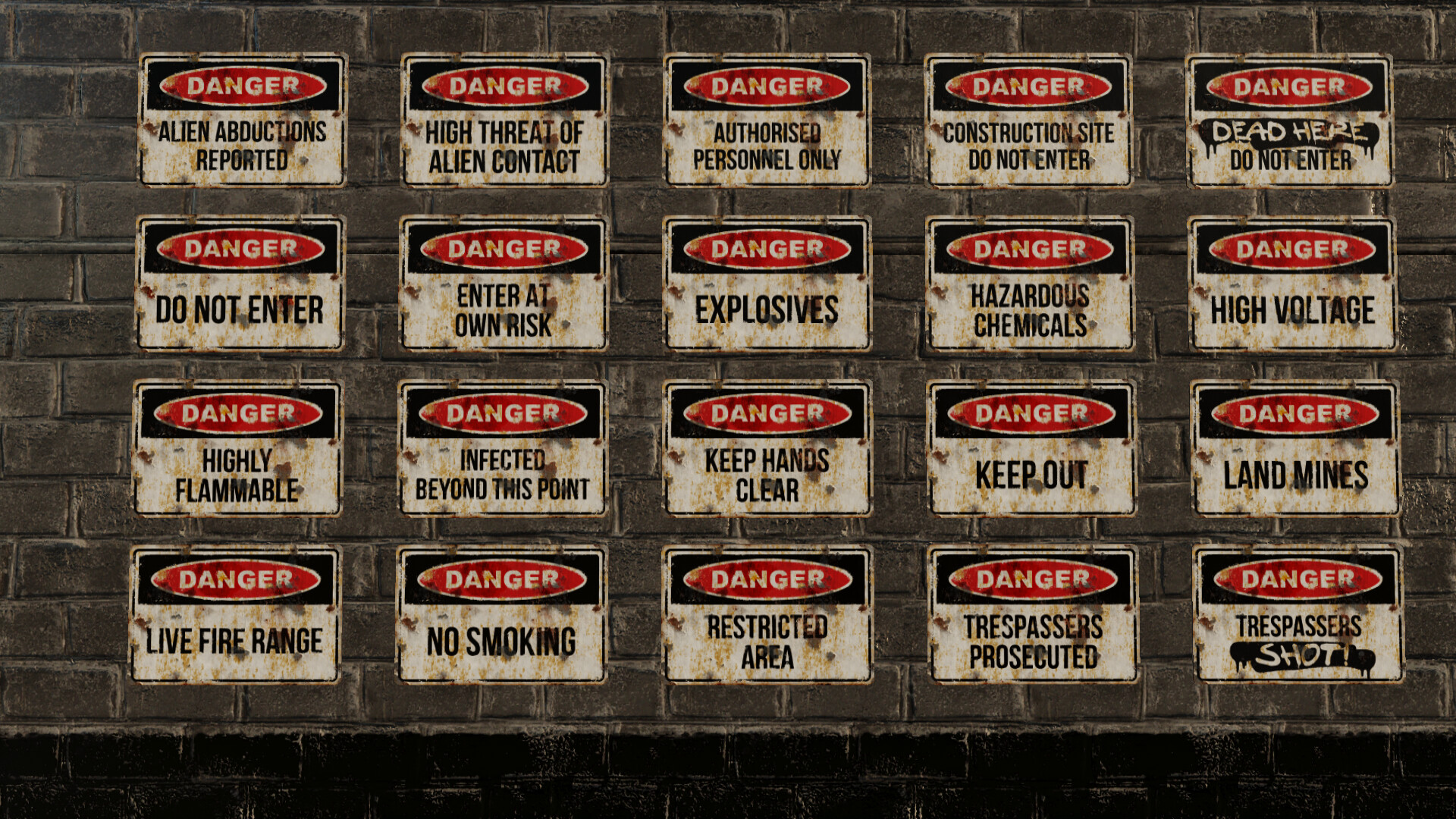 GameGuru MAX Modern Day Asset Pack - Hazard Signs