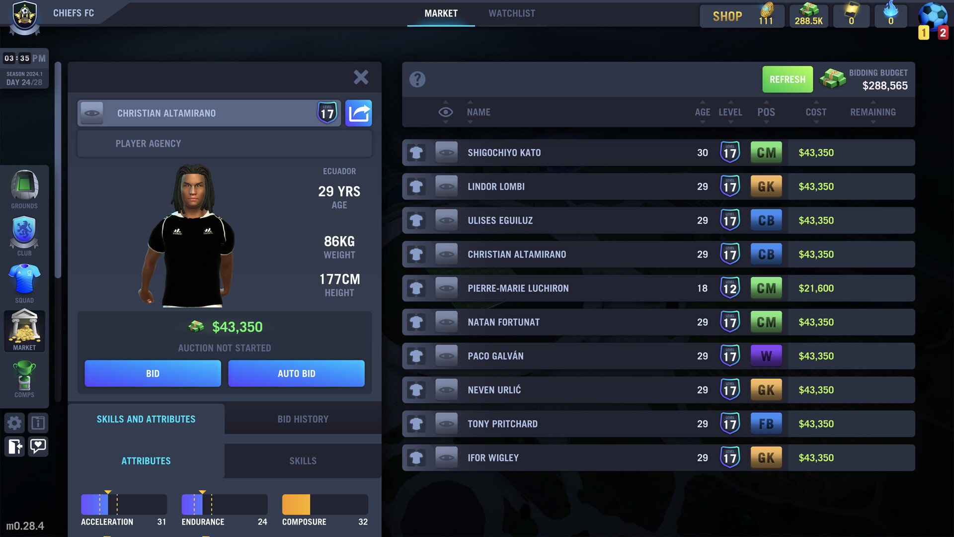 Blackout Football - Manager Game