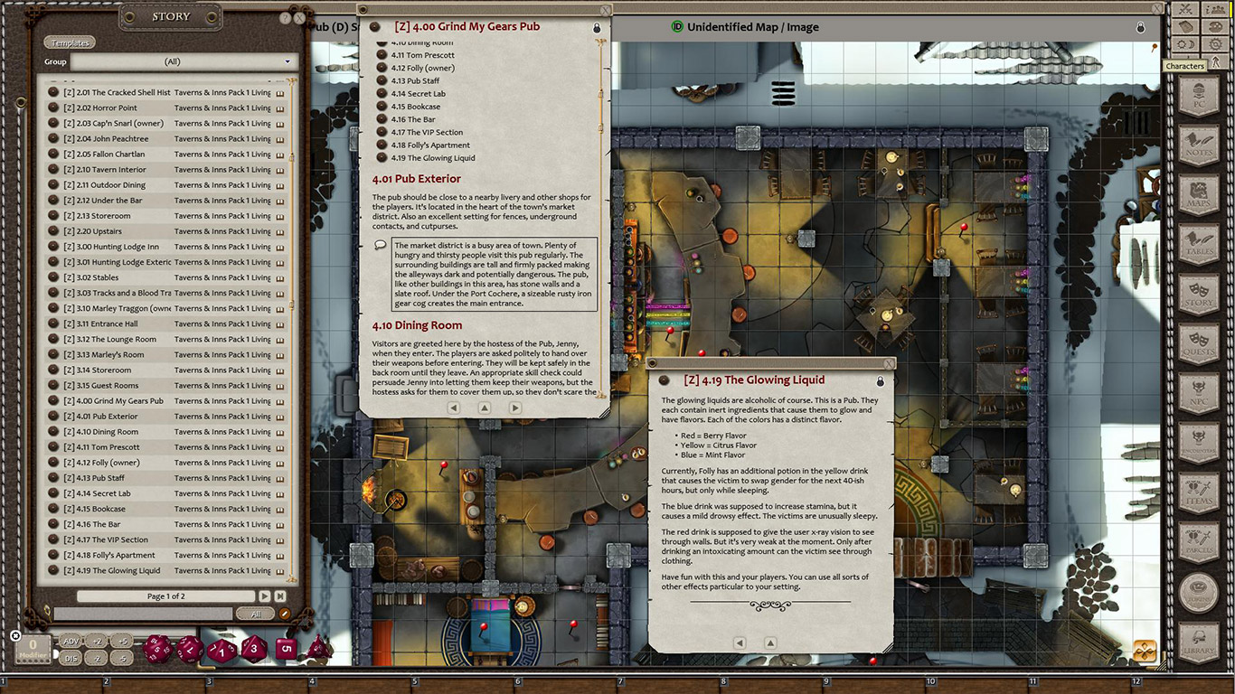 Fantasy Grounds - Taverns & Inns Pack 1 - Living Maps (Map Pack)