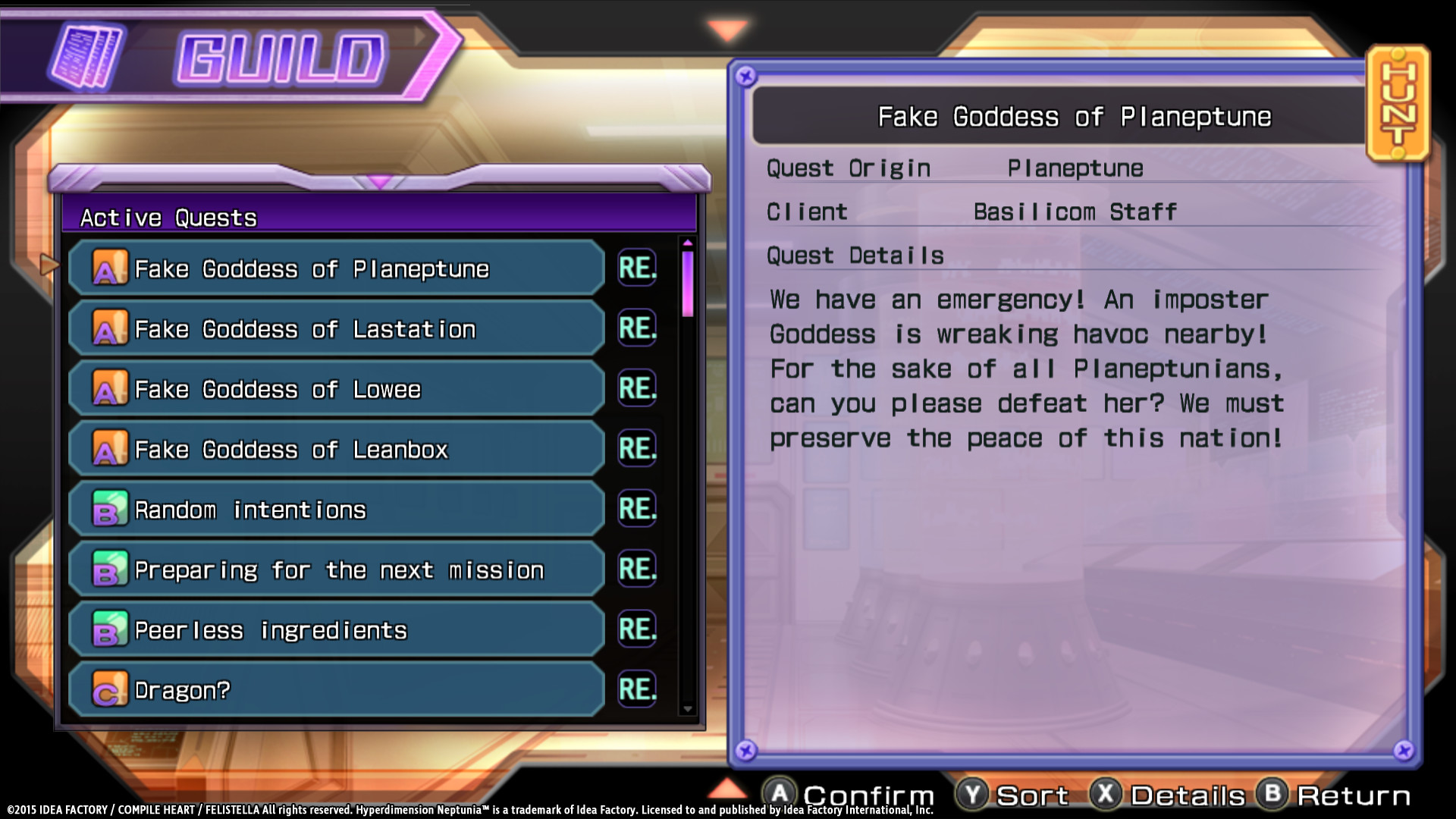 Hyperdimension Neptunia Re;Birth1 Shares Quests